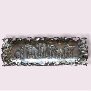 Arthur Court 1990 Elephant Rectangle Aluminum Tray